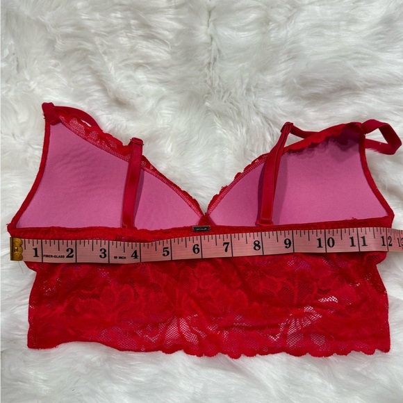 Red PINK Victorias Secret Bralette Lace Set - Picture 4 of 12